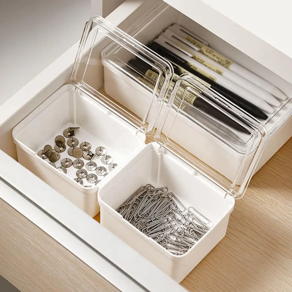

Transparent Storage Box Make Up Organizer Drawer Storage Multifunctional Dustproof Durable Box With Lid Desktop Storage Box