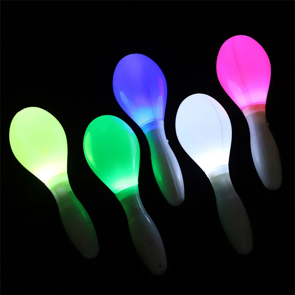 Multi Color Led Maracas Flashing Light Lamp Sensory Glowing Sand Hammer Shake Toys Percussion Instruments For Concert Parties