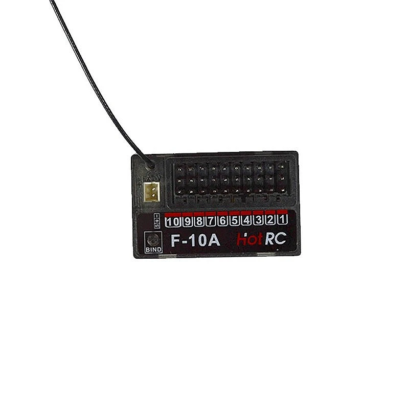HOTRC 10CH 10-kanałowy odbiornik 2.4GHz F-10A PWM do nadajników CT-10B HT-10A, zdalnie sterowany samochód, łódź, statek, samolot, czołg, model, zabawka