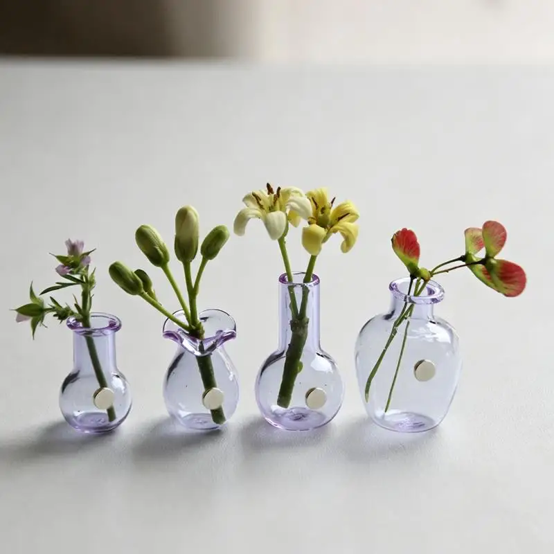 New！Mini Glass Vase Fridge Magnet 3D Micro Landscape Decorative Plant Pot Magnet For Refrigerator Kitchen Living Room Ornament