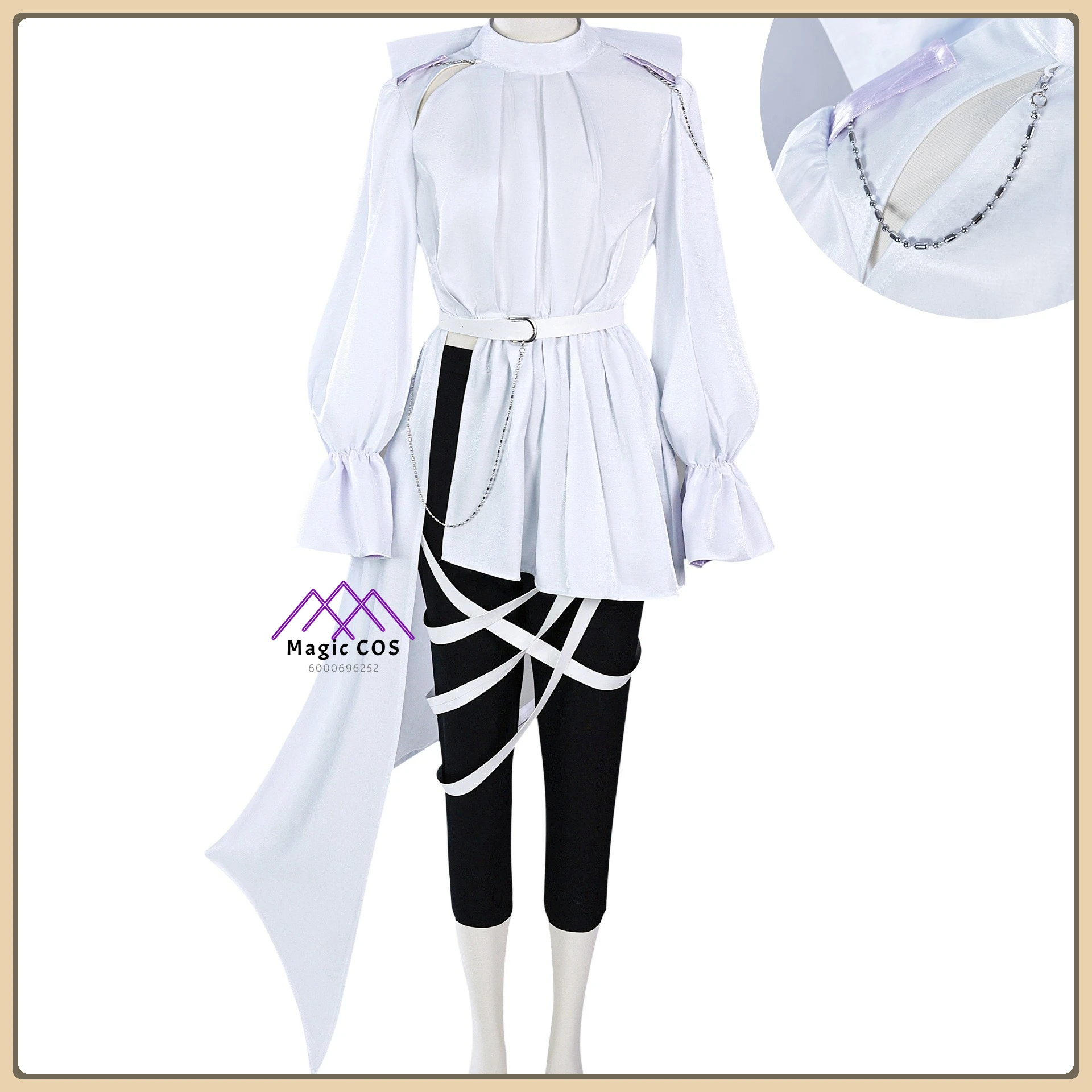 

Game Alien Stage Luka Cosplay Outfit White Stage Uniform + Accessories High Quality Clothes for Stage Events & Comic Con (Male)