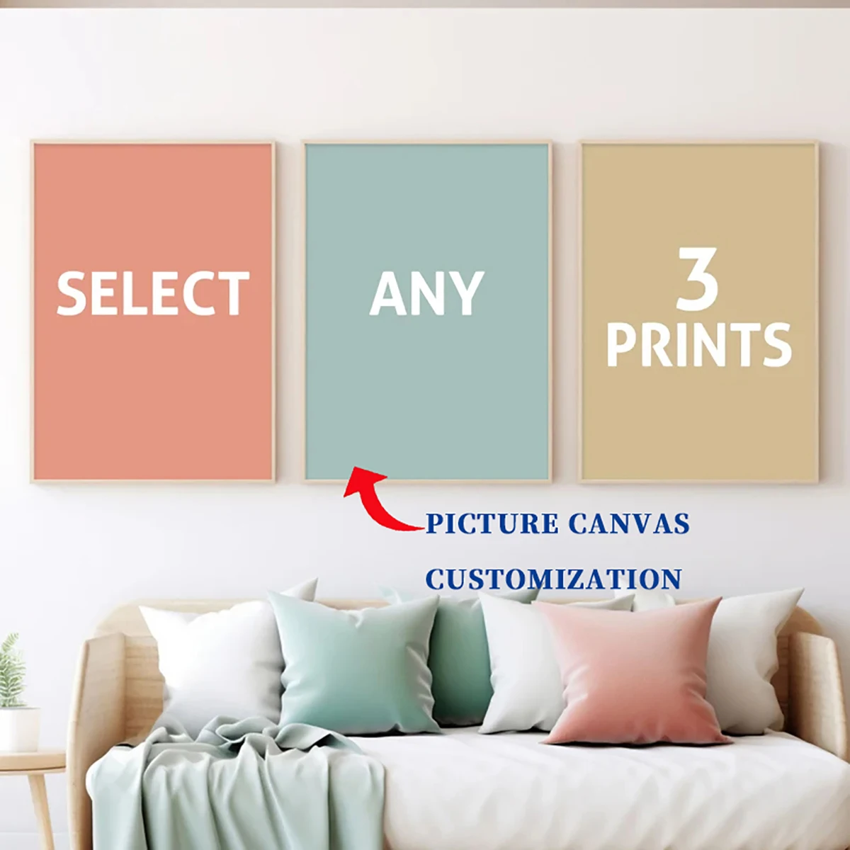 3 Personalized Custom Canvas Printed Photos Posters for Family Life, Pets, Anime, Birthdays, Weddings, Landscapes, Home Decor Gi