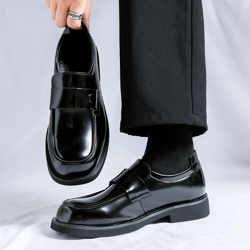 STRONGSHEN High Quality Men Leather Shoes Men Business Moccasins Office Casual Business Shoes for Men Wedding Footwear Mocassin