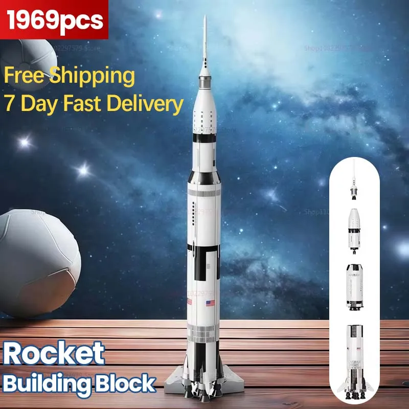 

Space Shuttle Building Blocks 1969PCS 92176 Rocket Kids Educational Toys Launch Vehicle Model Birthday Gift Children Collection
