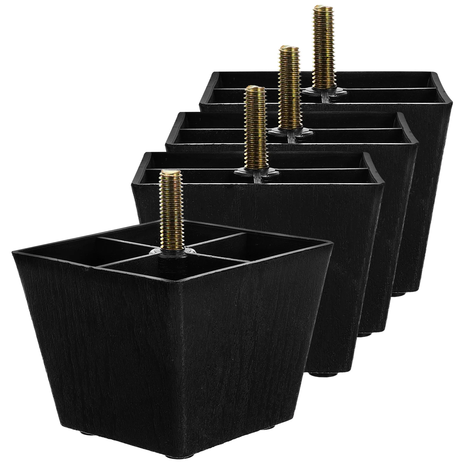 

4pcs Replacement Couch Legs Adjustable Plastic Furniture Feet for Sofa Chair Cabinet Sturdy Square Base 3 Inch Height Easy