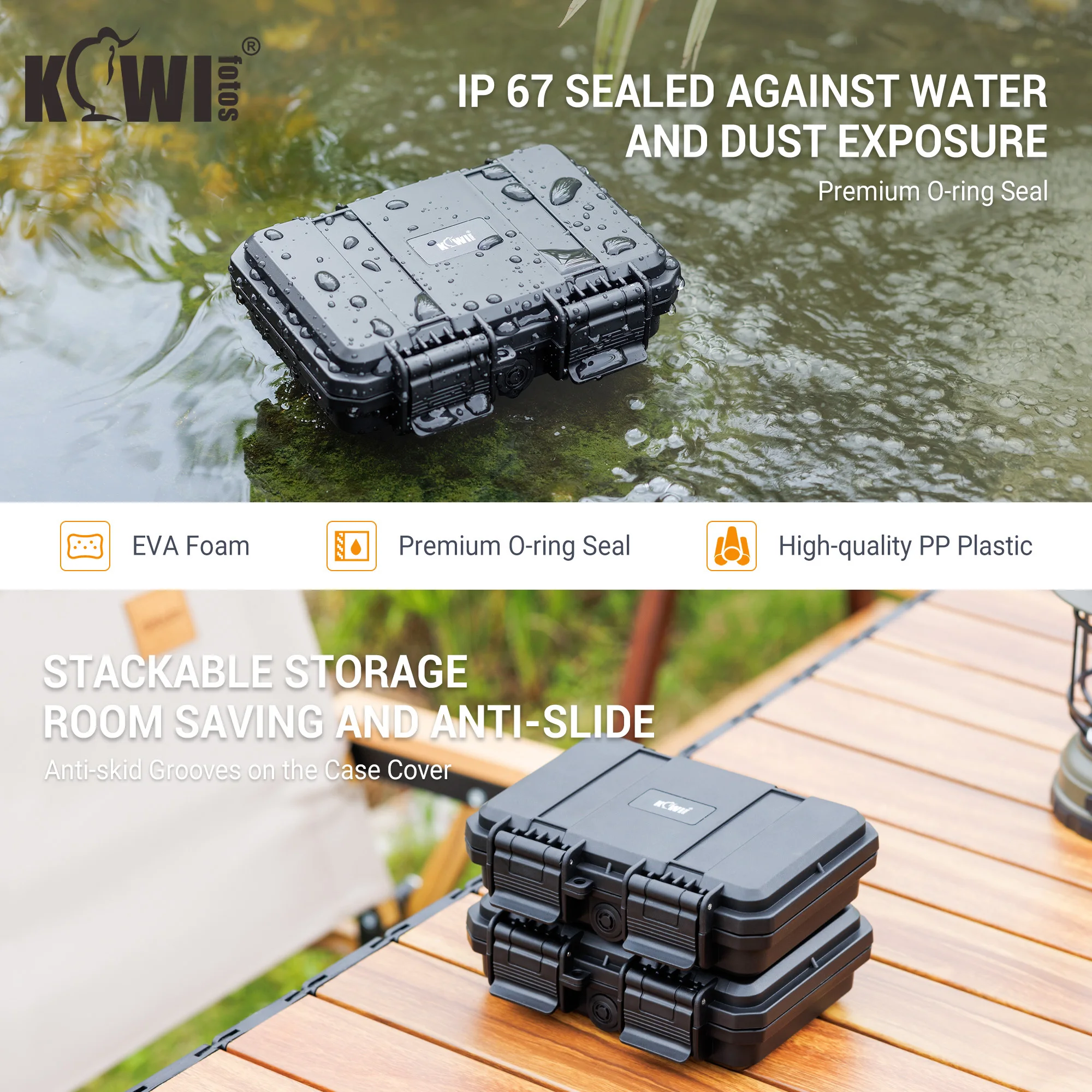 Kiwi 24 Slots Cr2 Cr123 Cr123a Lithium Batterij Organizer Case Ip67 Waterdichte Harde Case Voor Cr17345/Cr16340/Cr18350/Cr15270 (Cr2)