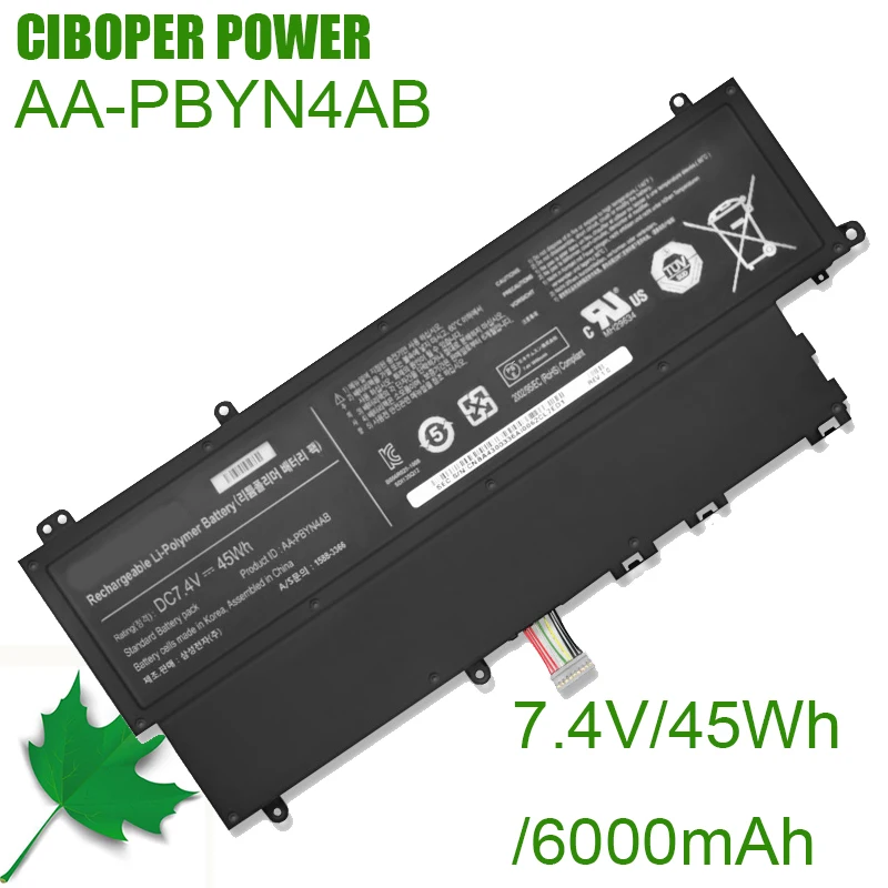 CP Laptop Battery AA-PBYN4AB 7.4V/45WH/6000mAh For 530U3B-A01 530U3C-A02 535U3C NP530U3B NP530U3C NP532U3X NP540U3C