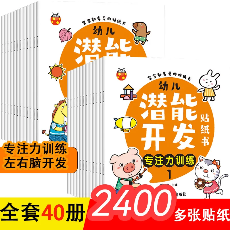 Children's Concentration Left and Right Brain Sticker Book Whole Brain Logical Thinking Game Training Book