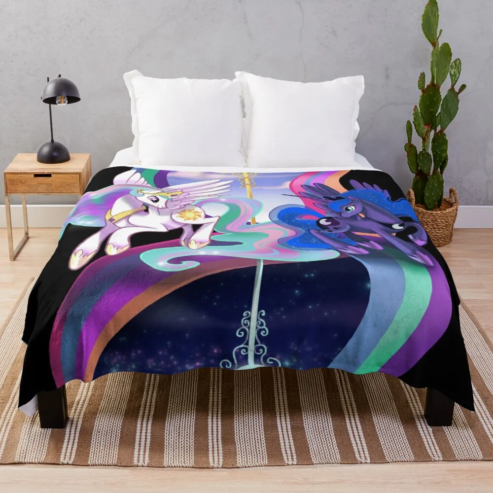 

Sun and Moon Sisters- MLP Throw Blanket Fashion Sofa Blankets