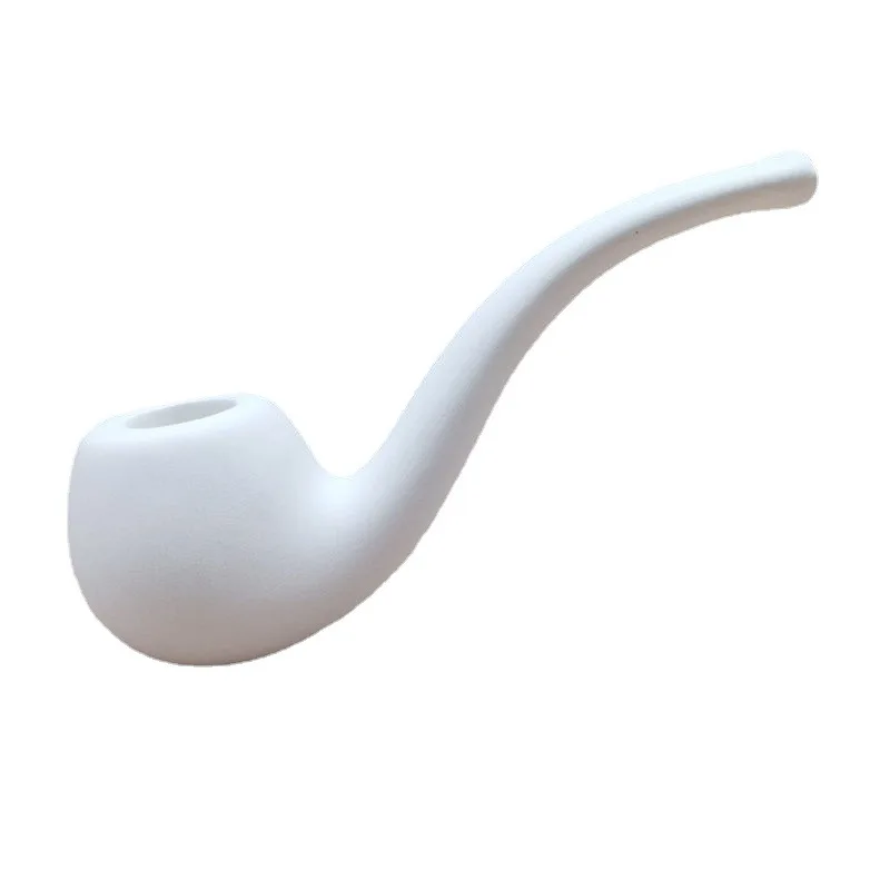 Delicate Resin ceramics Tobacco Pipe Retro Classic Bent Smoking Chimney Filter Pipe Potable Handheld Cigarette Accessories