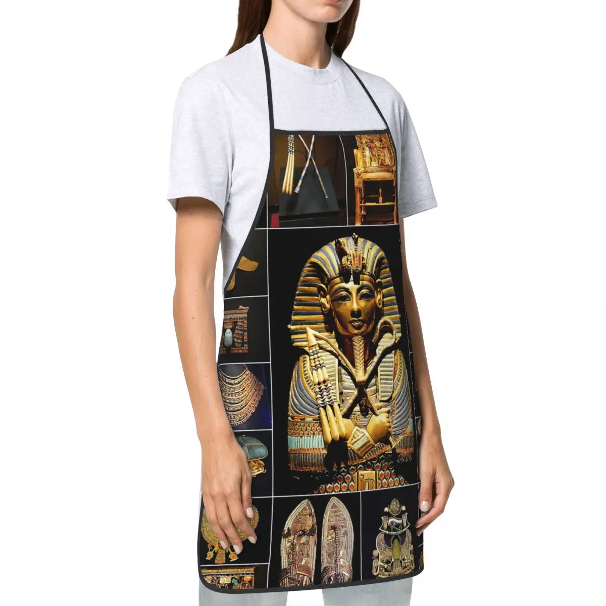 Egypt Ancient King Tutankhamun Hieroglyphics Aprons Men Women Unisex Adult Chef Cooking Kitchen Egyptian Pharaoh Tablier Cuisine