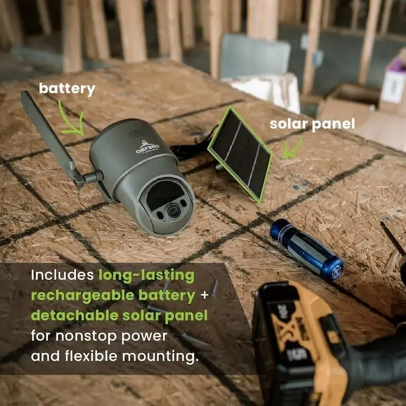 Cellular Security Camera with 4K Photos & 1080p Video, Solar Panel Powered Rechargeable Battery, 360° Pan/Tilt/Zoom, Weather-Resistant, Carrying Case Included