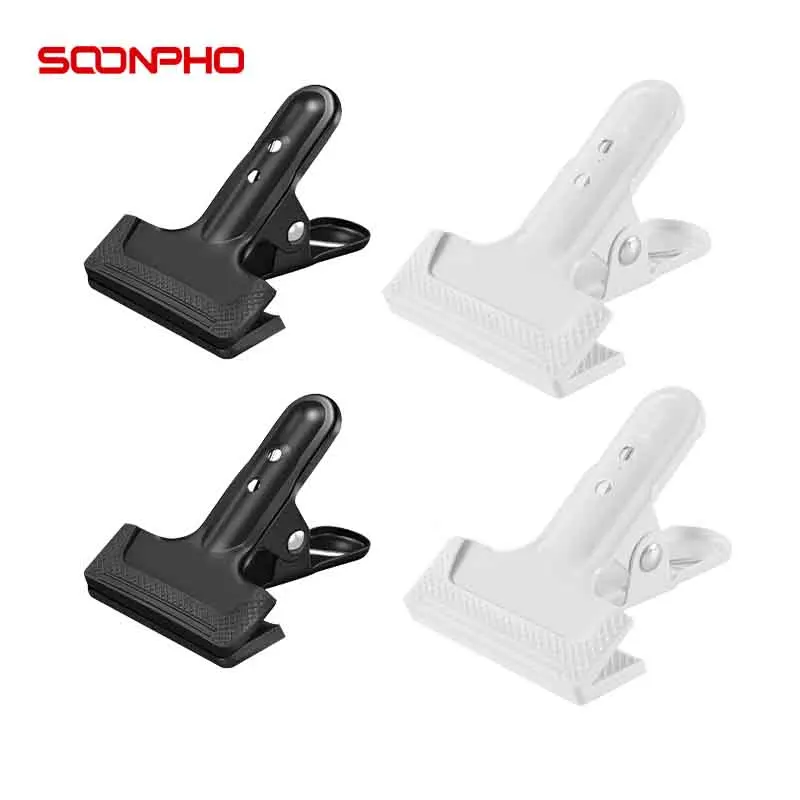 Soonpho Heavy Duty Spring Clamps Clips Black White Metal Rubber Hinge Clip File Clamps for Photography Background Stands Clips