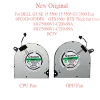 Nuevo ventilador de refrigeración Original para ordenador portátil DELL G5 SE 15 5500 5505 G3 3500 0PC01D 0F3DF0 MG75090V1-C200-S9A MG75090V1-C210-S9A GTX1660