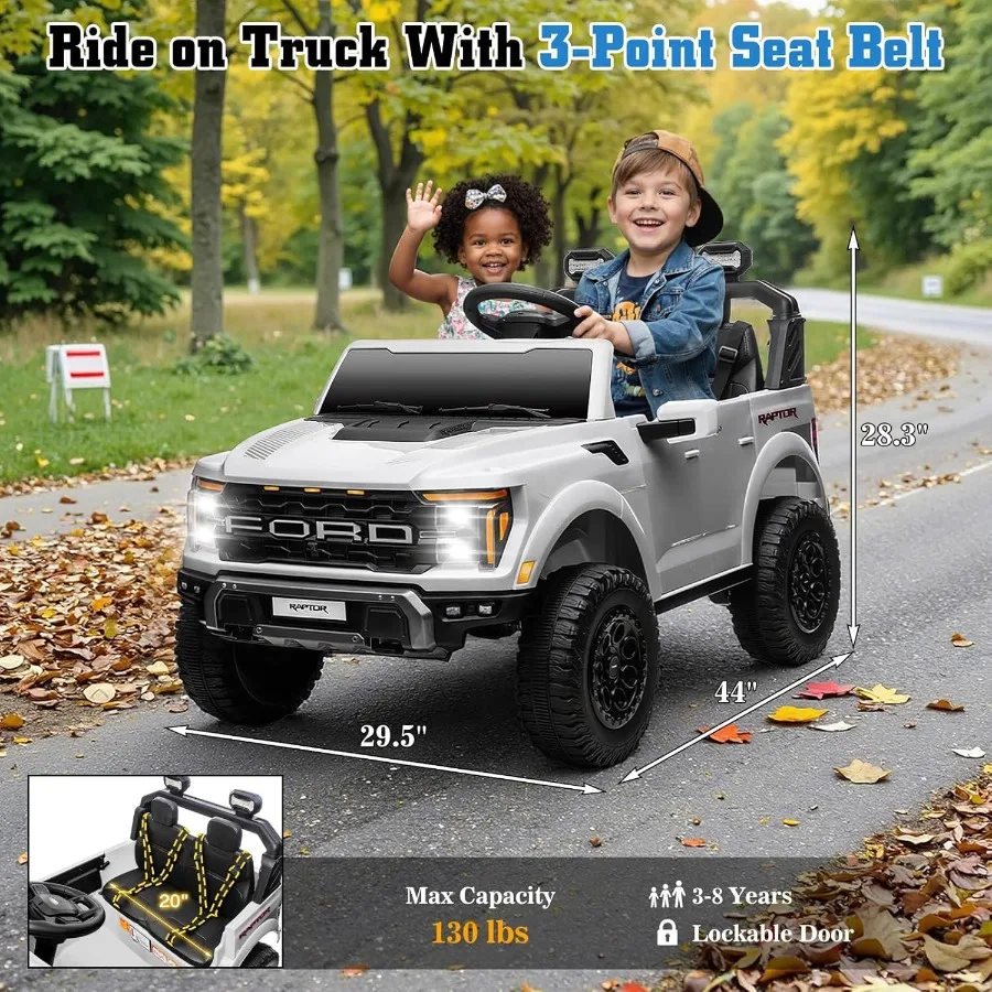 مرخصة F-150 رابتور 24 فولت ركوب على لعب للبنين والبنات 2 مقاعد سيارة كهربائية ركوب طفل على سيارة ث/أضواء LED للتحكم عن بعد