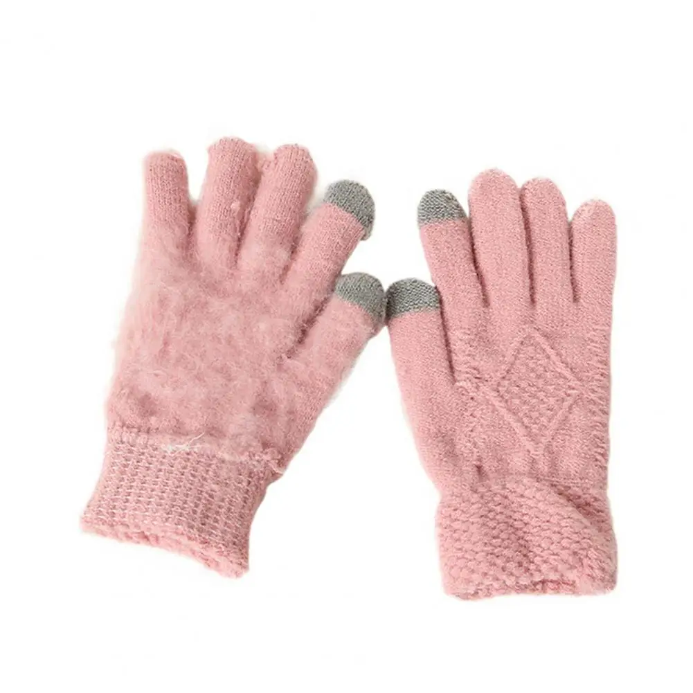 

Зимний женский комплект аксессуаров, плюшевый шарик, декор, шапка, шарф, перчатки с сенсорным экраном для холода