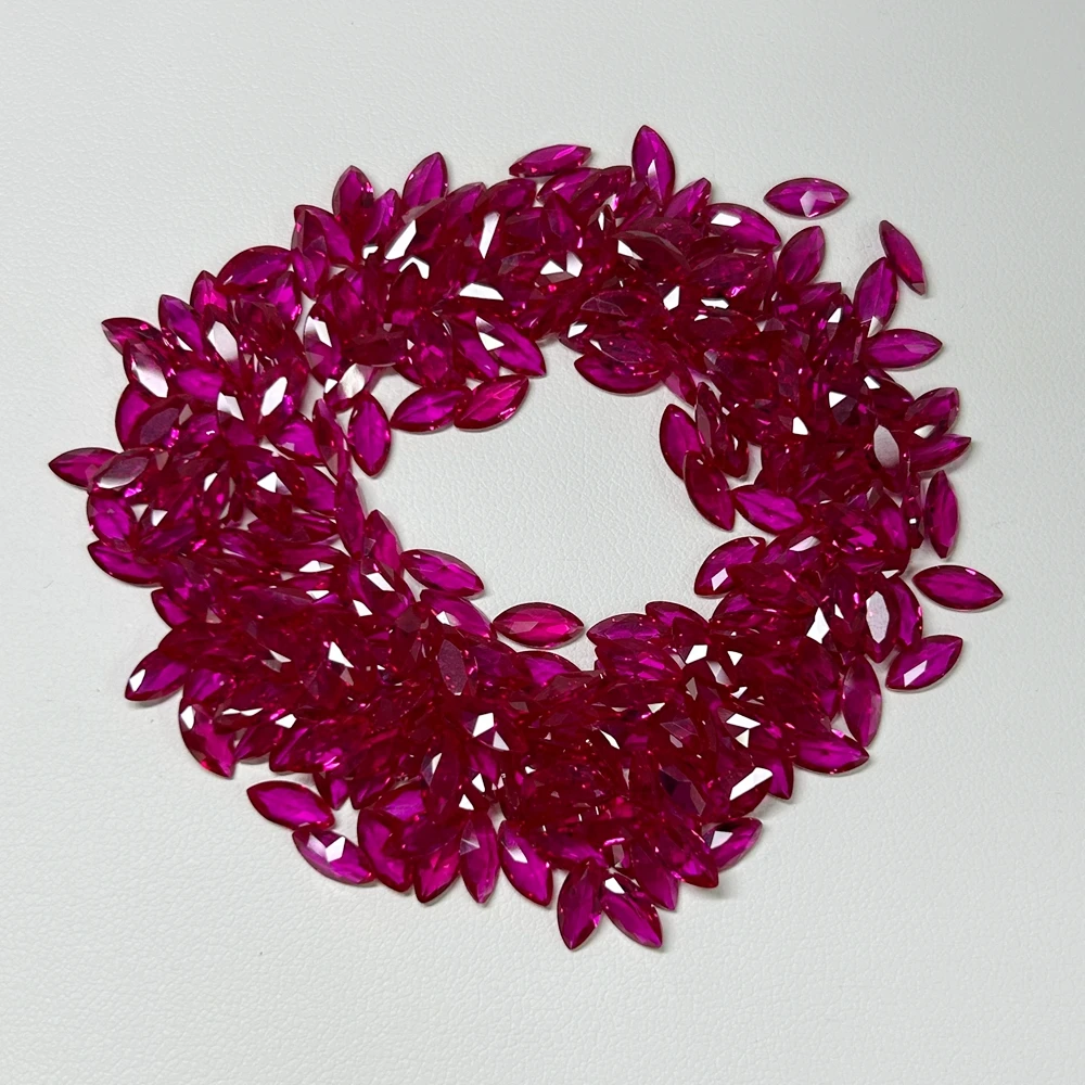 

Meisidian Marquise Shape Synthetic 5# Corundum Stone 1.5x3mm to 6x12mm Red Ruby