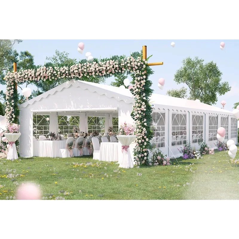 

Party Tent Heavy Duty Wedding Tent Outdoor Gazebo Event Shelter Canopy Carry Bags Removable Sidewall Panel Upgrade Framework