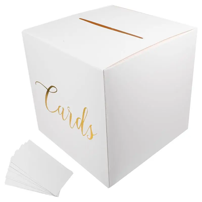 1 Set Wedding Card Box Paper Greeting Card Box Blessing Message Box Suggestion Holder Money Gift Boxes Donation Letter Slot Box