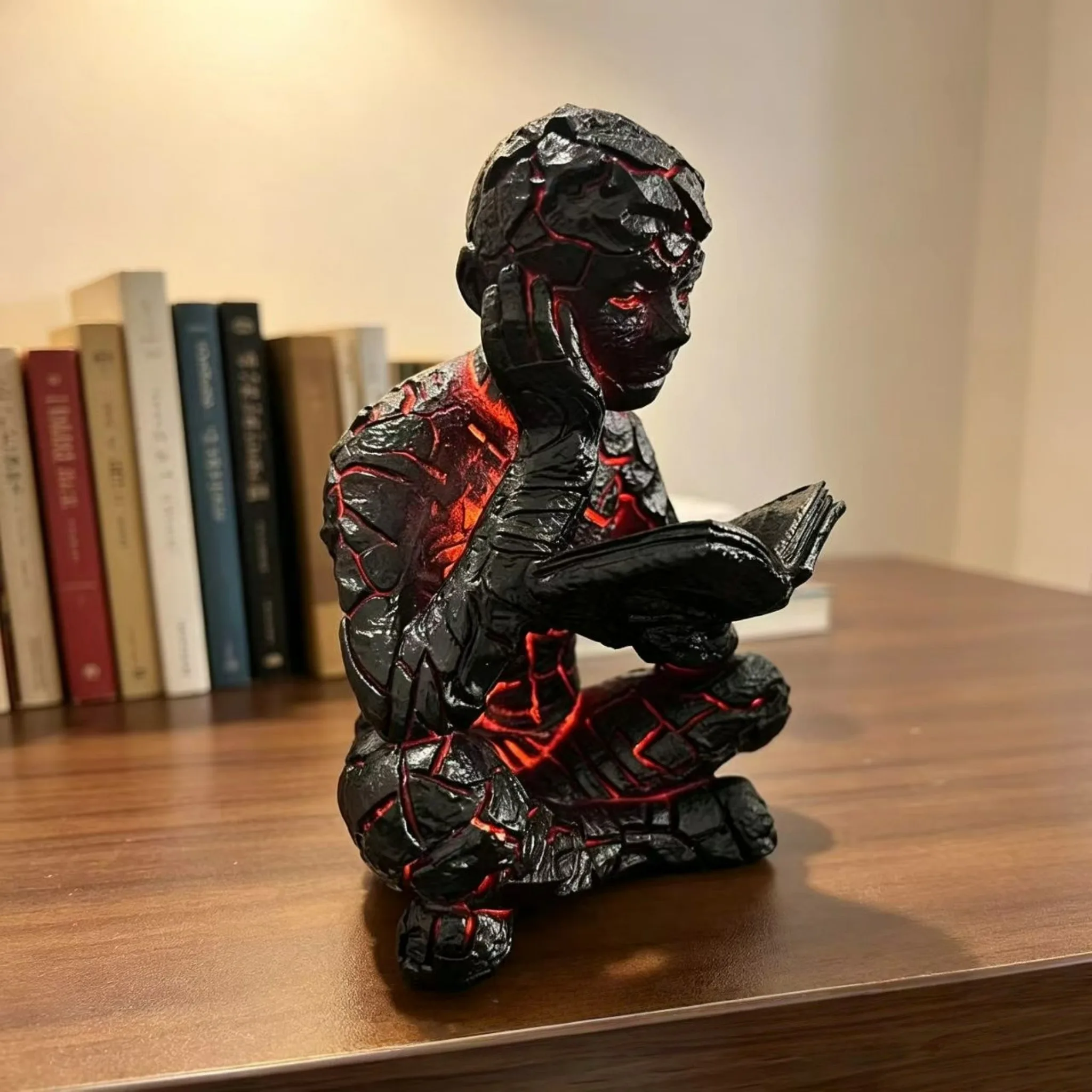 溶岩読書灯ランプ装飾 光るひび割れ樹脂工芸品 思考者雰囲気ブ - Lava Lamp Desktop のレビューと価格