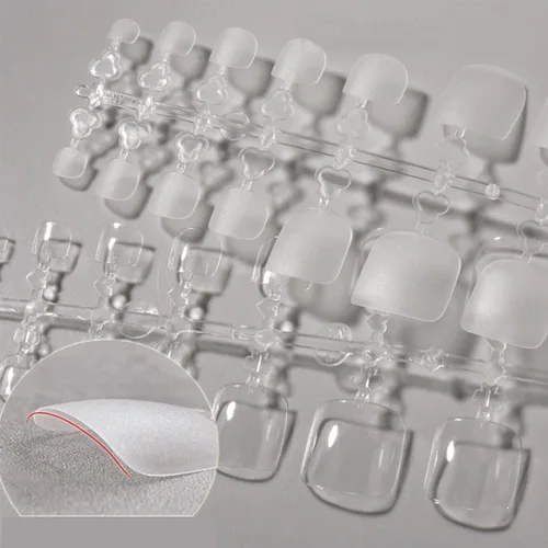 Imagen 2 del producto 120 Uds uñas postizas cuadradas cubierta completa Natural transparente pie Nail Art Tips herramientas de manicura