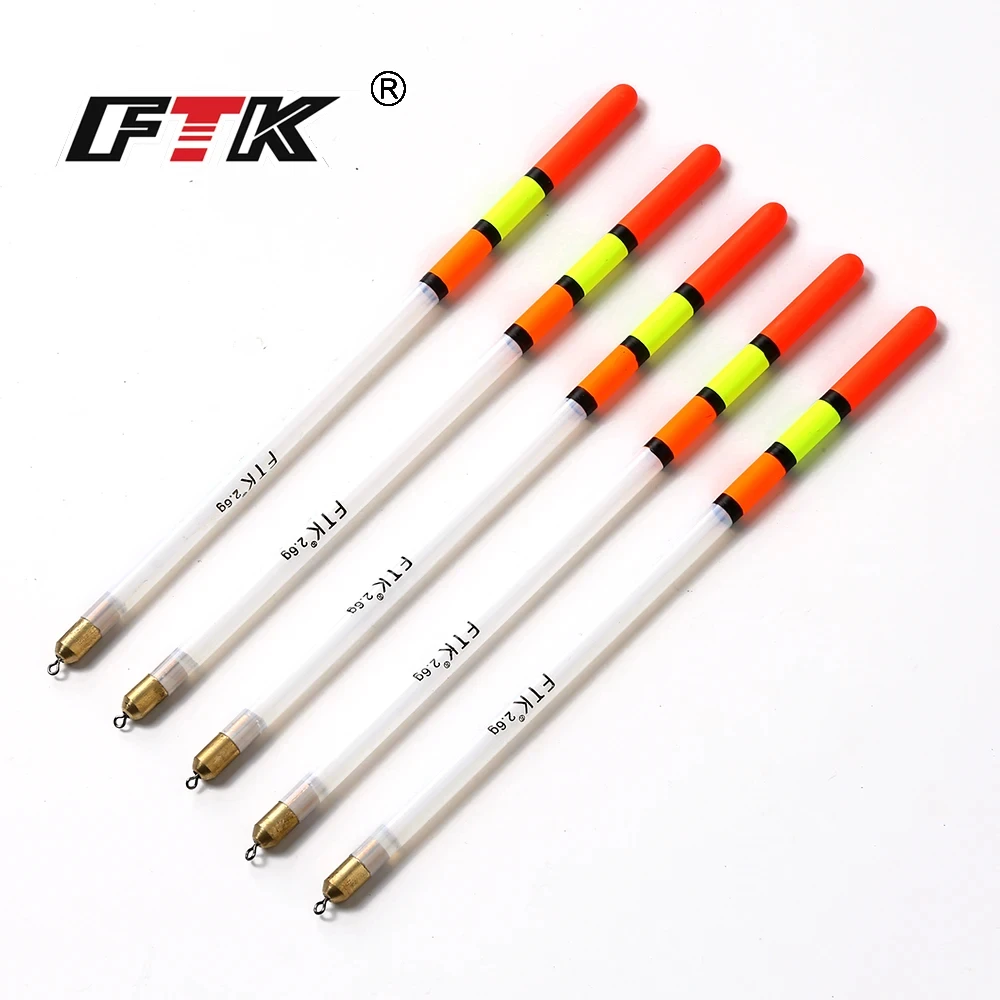 FTK 10PCS/LOT 1.5/2.0/2.5/2.6/3.0G Clear Plastic Fishing Float Carp / Coarse Fishing Floats Tube Mix Sizes