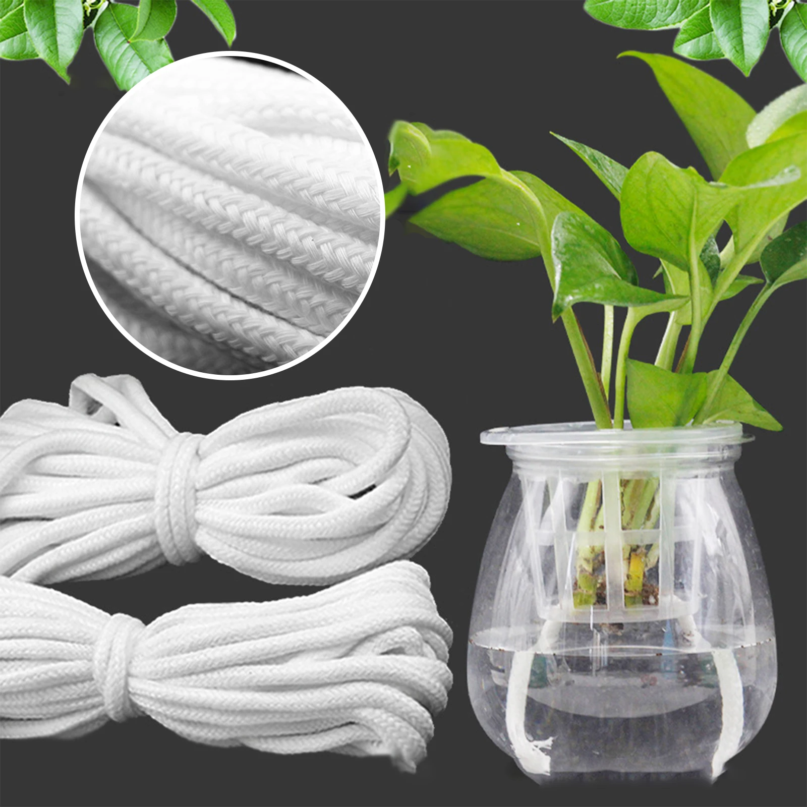 5/10m Hydroponic Wick Cord Self-Watering Cotton Wick Plant Water Feeder Wick Water Culture Liquid Farming Drip Irrigation Tools