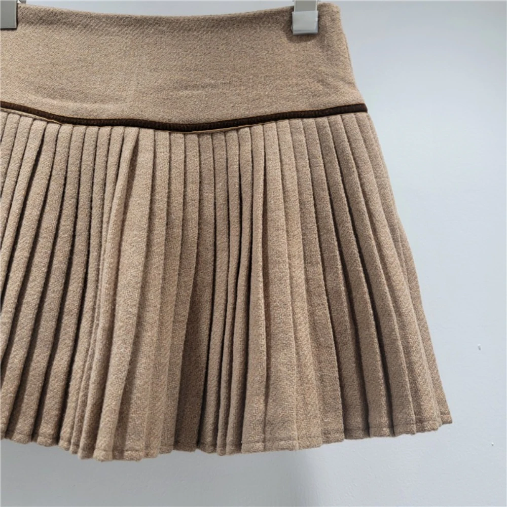 GALCAUR Solide Verstärktes Falten Rock Grundlagen Weibliche Hohe Taille Abnehmen Streetwear Casual frauen Röcke Herbst Mode Stil Neue