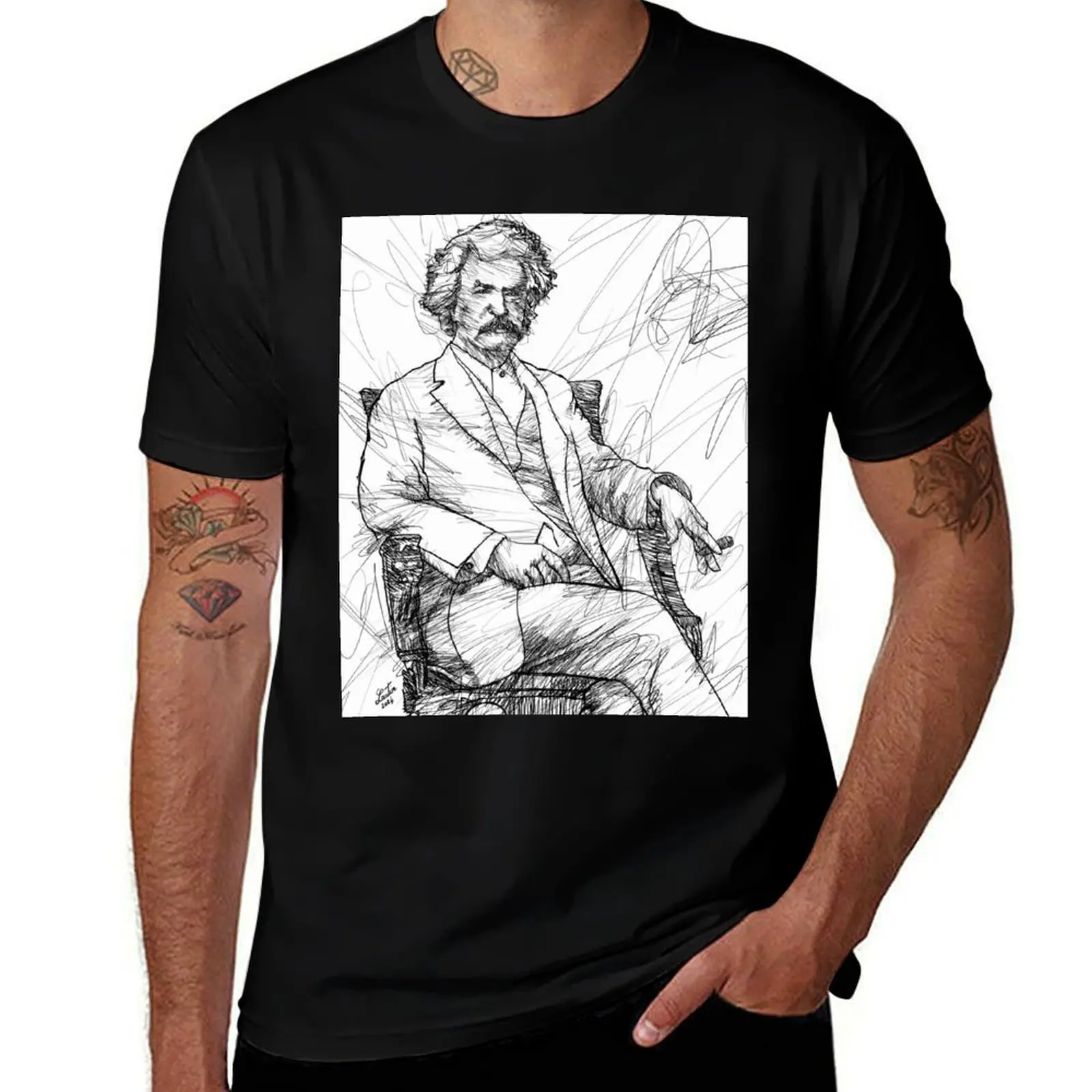 MARK TWAIN - ink portrait .5 T-Shirt baggy shirts graphic t shirts funny t shirts men