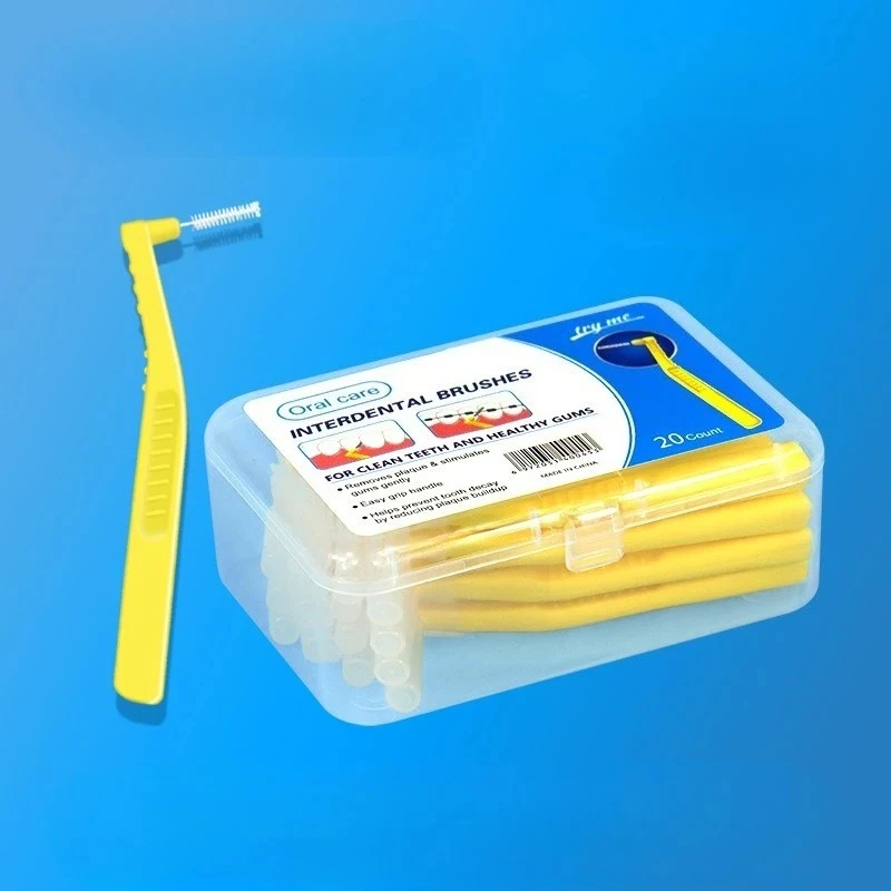 20Pc/Box L-shaped Interdental Brushes Cleaning Soft-bristled Orthodontic Toothpick Teeth Tooth Pick ToothBrush Oral Hygiene 2027
