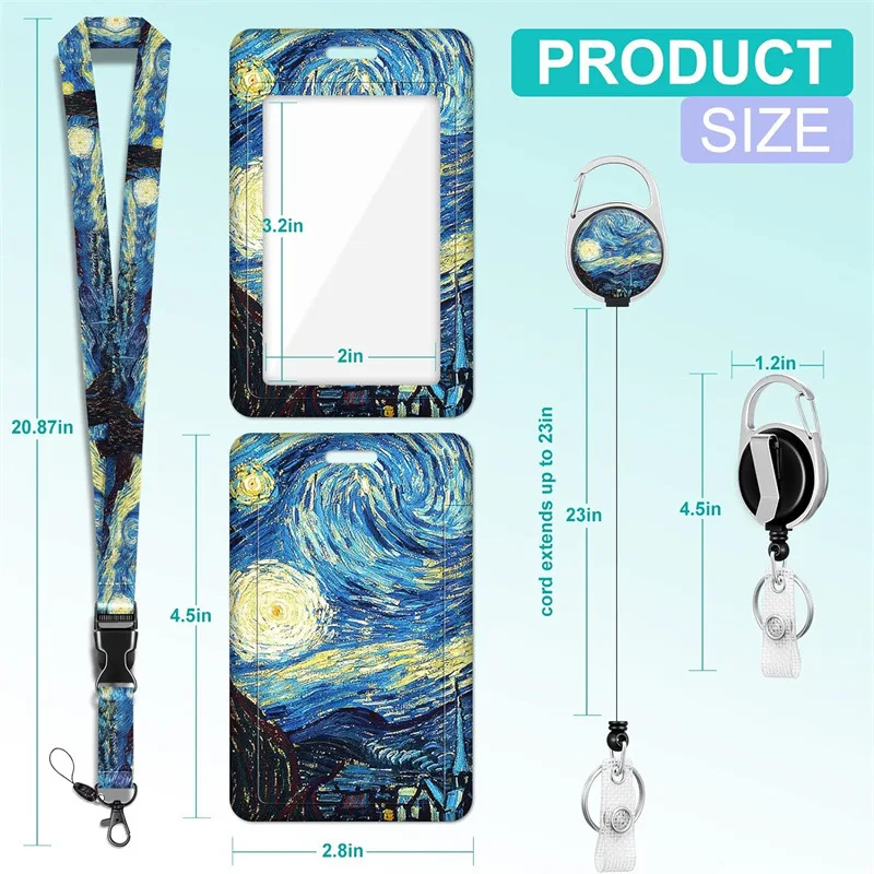 Porte-Badge avec lanière, bobine de Badge d'infirmière, carte d'accès rétractable, mousqueton pour infirmière, enseignant, lanière d'étiquette de nom