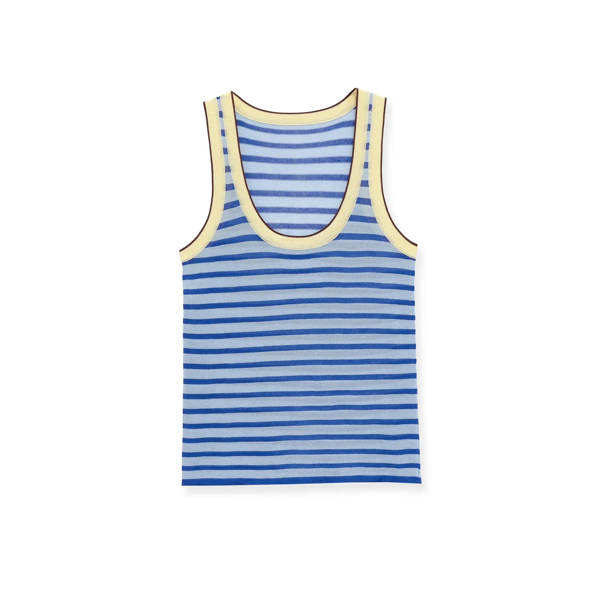 Damen Sommer Gestreiftes Tanktop Gestrickte Shirts U-Ausschnitt Lässiges Basic Elastisches Top Sexy Ärmelloses Modisches Dünnes Camisole – Detail 2