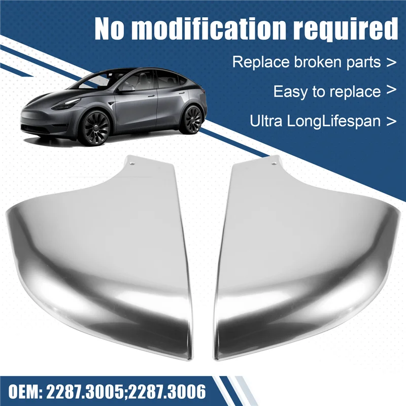 

A64P-1Pair Car Side Door Wing Rearview Mirrors Lower Cover Holder For Tesla Model 3 2017 -2022 Chrome 2287.3005 2287.3006
