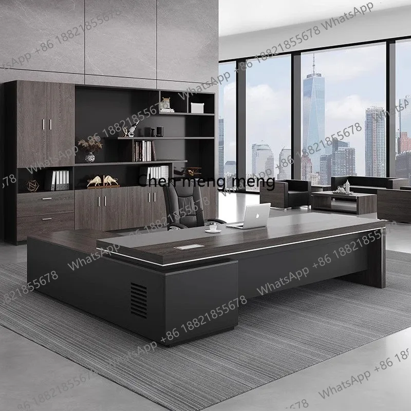 

Boss desk office desk and chair combination simple modern light luxury president manager supervisor desk