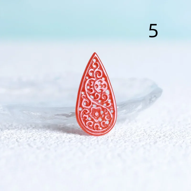 1pc Natural Green Jade Emerald  Hollow Out Butterfly Phoenix DIY Pendants Earrings Jadeite Jewellery Accessories Amulet Women