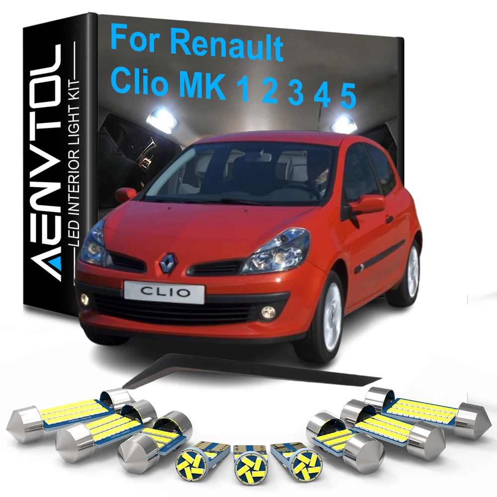 Accesorios para coche, luces LED interiores Canbus para Renault Clio MK 1 2 3 4 5 1997 - 2025, luces de lectura, maletero y matrícula.
