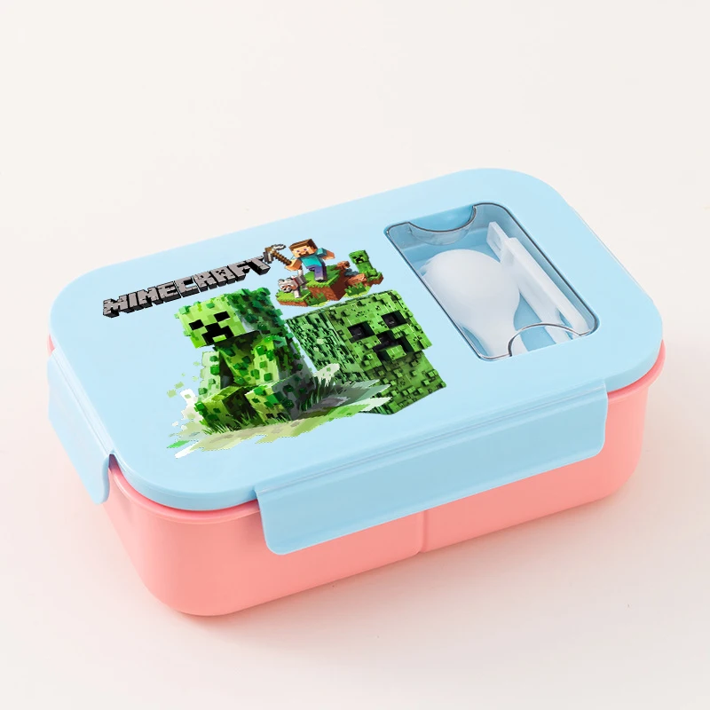 Minecraft Lunch Box Portable Divided Microwave Oven Bento Box Leakproof Food Container School Worker's Sealed with Tableware