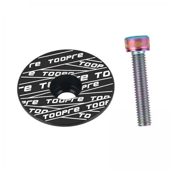 Bike Handlebar Headset Top Cover Geometric Pattern Bolts Aluminum Cap Spare Parts for Road Bicycle Accessory