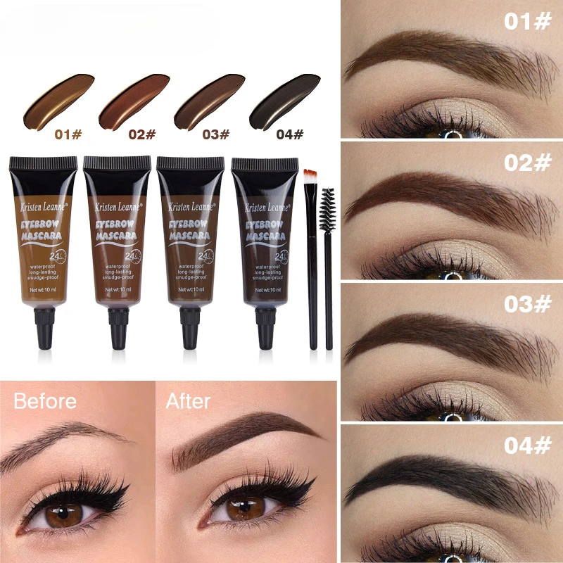 

Suit Eyebrow Cream Gel Makeup Eyebrow Tattoo Pen Shadeslong Lasting Waterproof Henna Eyebrow Gel 10ml*2 Pcs