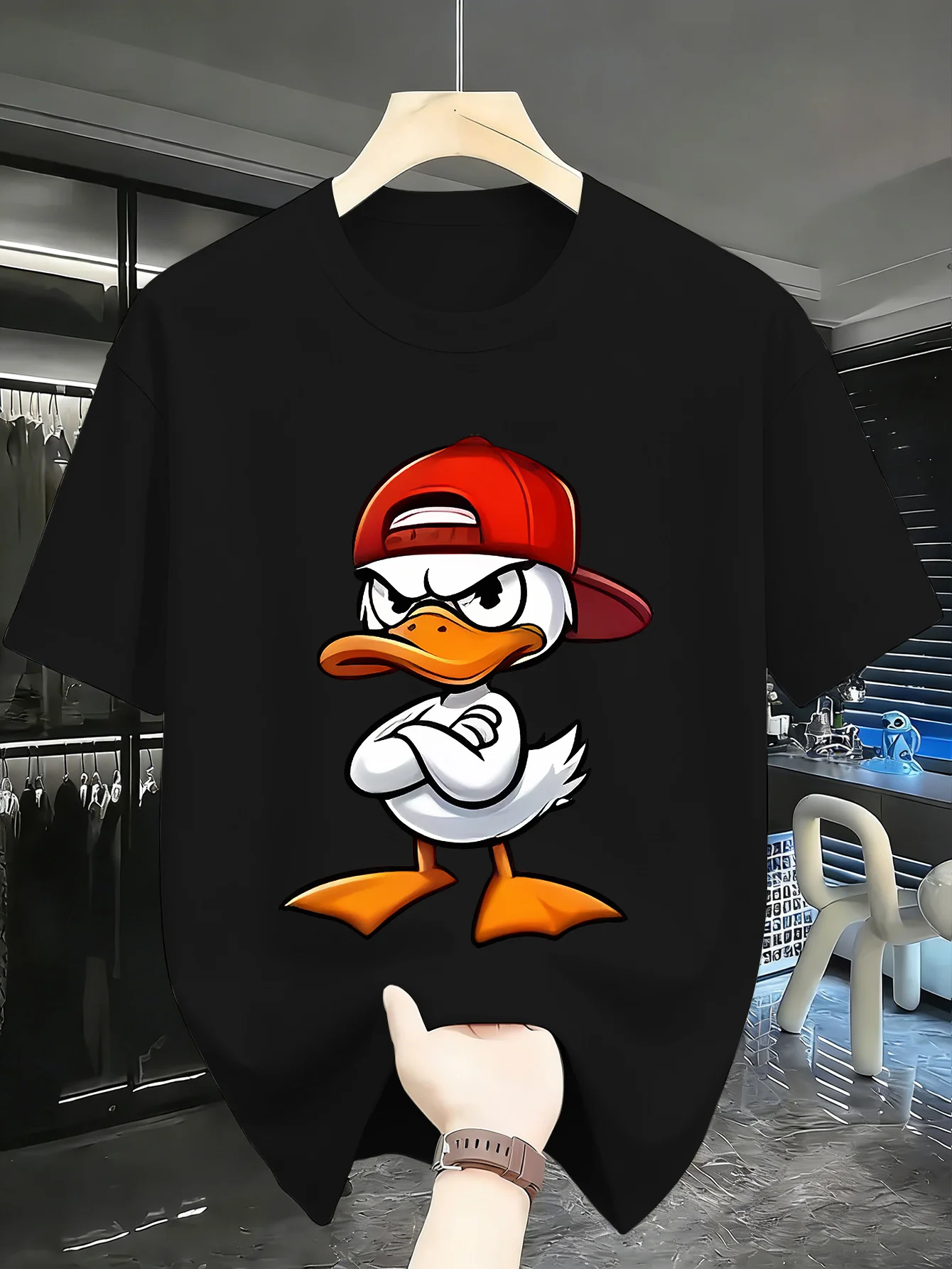 100% Pure Cotton Men's Loose T-Shirt Breathable Short-Sleeved Round Neck Minimalist Solid Color Multi-Color Optional