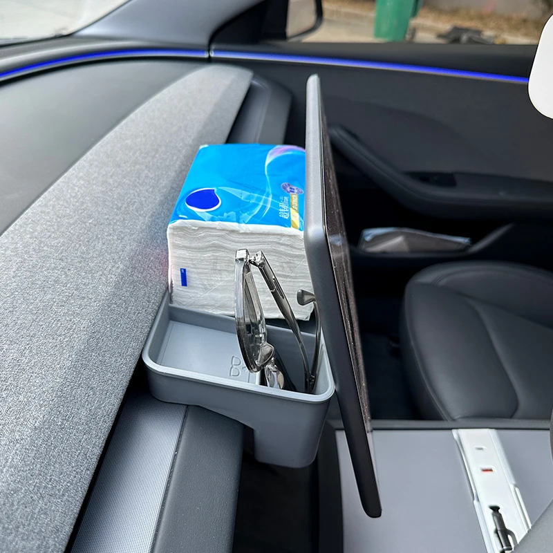 Dashboard Versatile Storage Tray For Tesla Model 3 Highland 2024 Silicone Panel Screen Rear Organizer Tissue Box Center Console