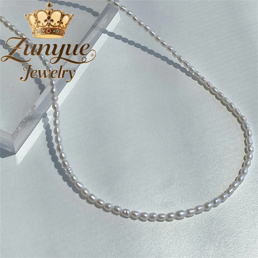

S925 Silver Natural Freshwater Pearl Necklace A Light Luxury Niche And High-End Sweater Chain Decoration Exquisite Charms Luxury
