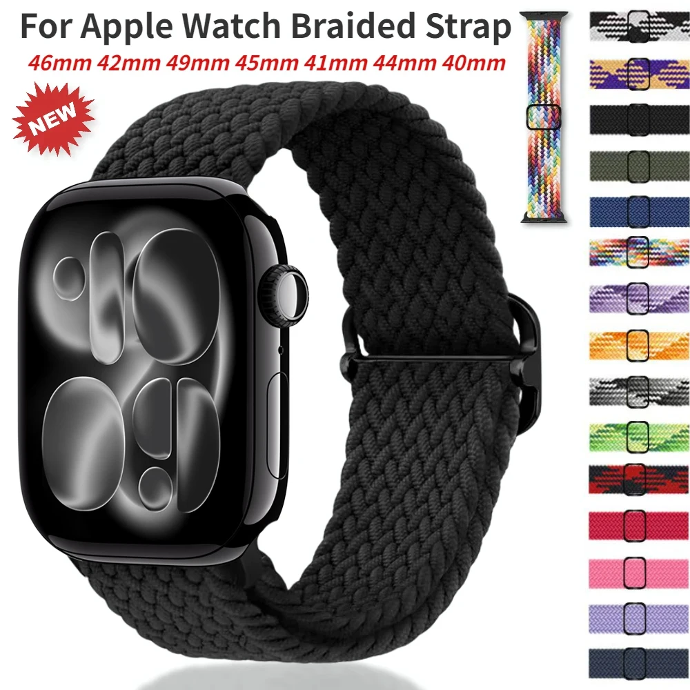 

Nylon Strap for Apple Watch band 11/10 46mm 42mm 9 8 7 6 5 SE 45mm 41 44mm 40mm Sport Bracelet iWatch Series Ultra 3 2 49mm Band