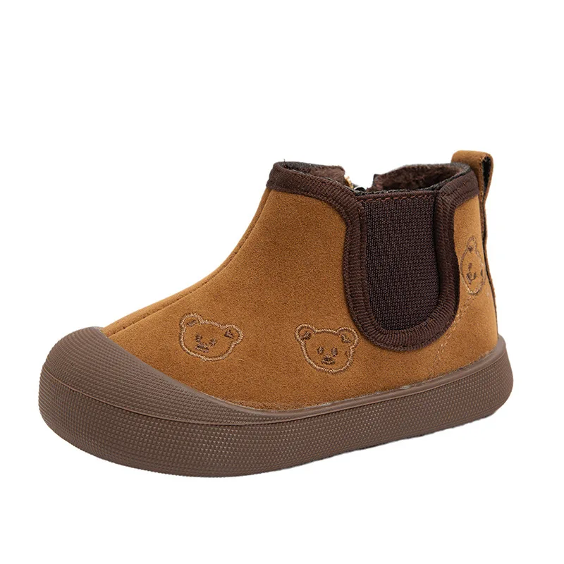 Girl Boot 2026Autumn New Cute Girl Shoe Kid Sneakers Trend Boy Boot with Velvet Warmth Kid Cotton Shoe Casual Kid Shoebotas Niña