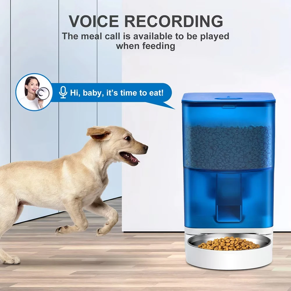Smart Automatic Pet Feeder 3L Large Capacity Semi-Transparent Storage Bin for Dogs Cats Battery/Charge Solid Timed Portioned