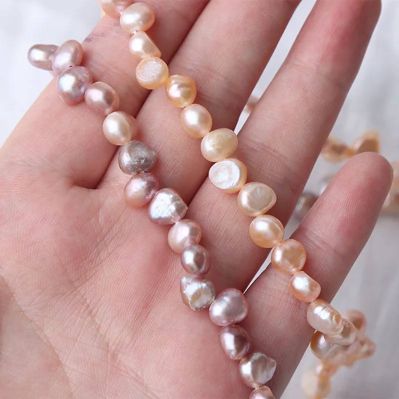 

6-7mm Irregular Baroque Natural Freshwater Pearl Semi-Finished Beads for Jewelry Making DIY Necklace Bracelet Accessories 36cm