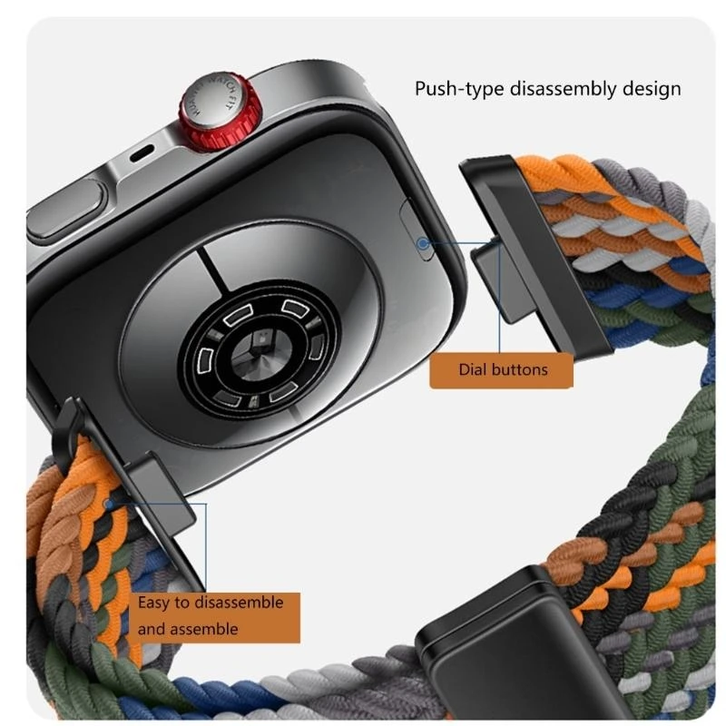 Multiple Color Interchangeable Straps Wear Resistant Nylon Watch Band Everyday Wear Watch Straps Suitable for fit3/4/4Pro F19E
