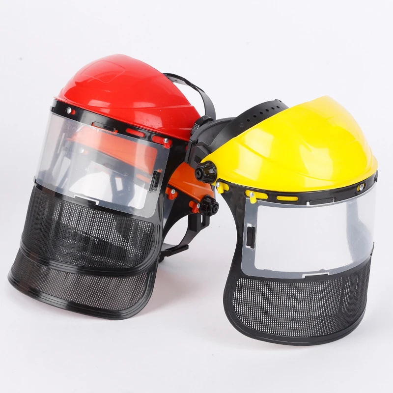 Anti-splash Upgrade Grass Trimmer Weed Safety Helmet Hat With Full Face Mesh Mask For Logging Brush Cutter Forestry Protection