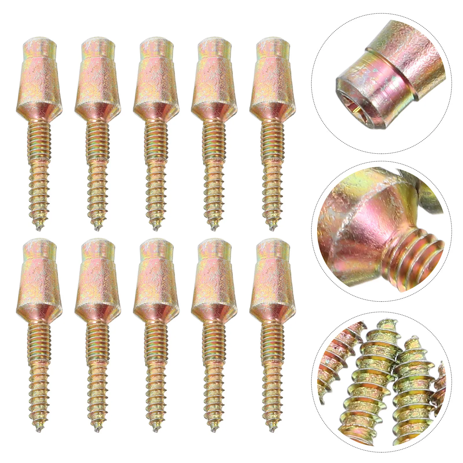 10Pcs Self Drilling Door Hinge Screws with Safety Pin Dual Thread Design Tamper Resistant Security Fittings for Heavy Duty Metal