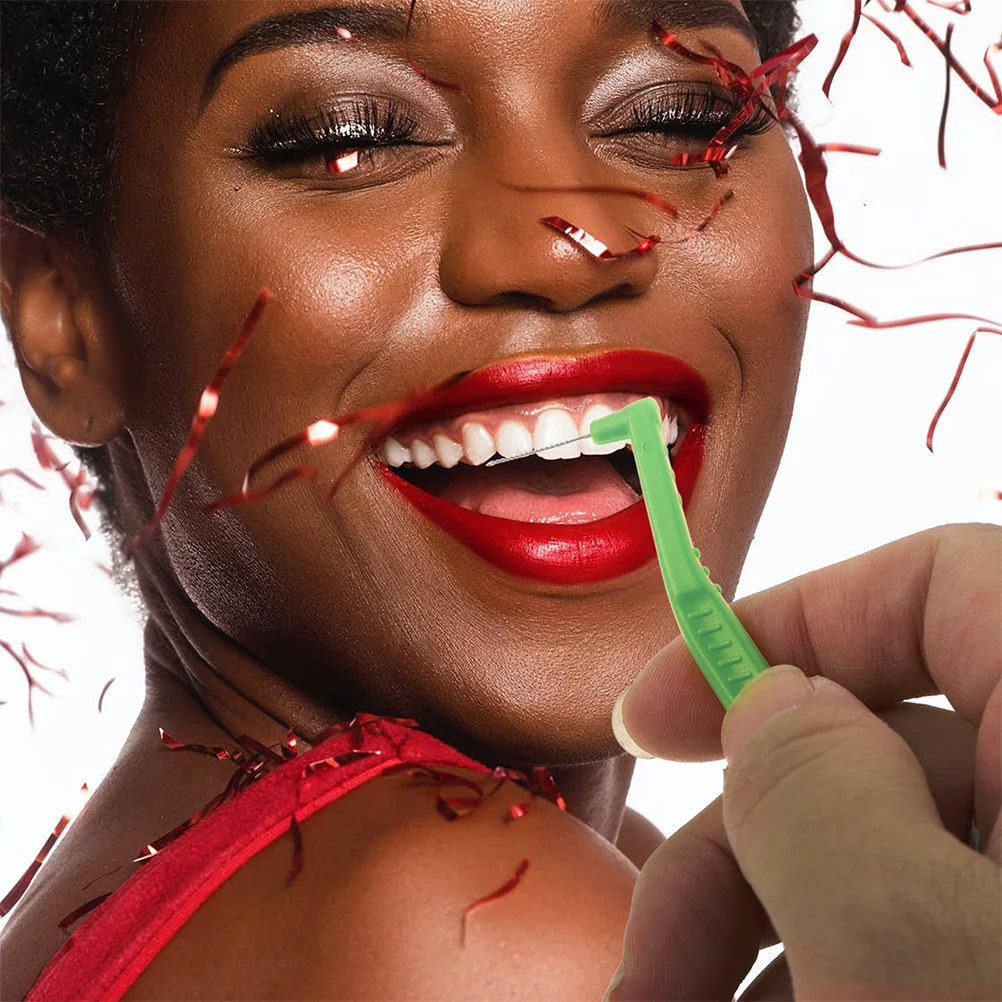 

10 Pcs L shaped Interdental Brushes for al Hygiene Cleaning between Teeth Portable Dental Care Supplies Stainless Steel Wire
